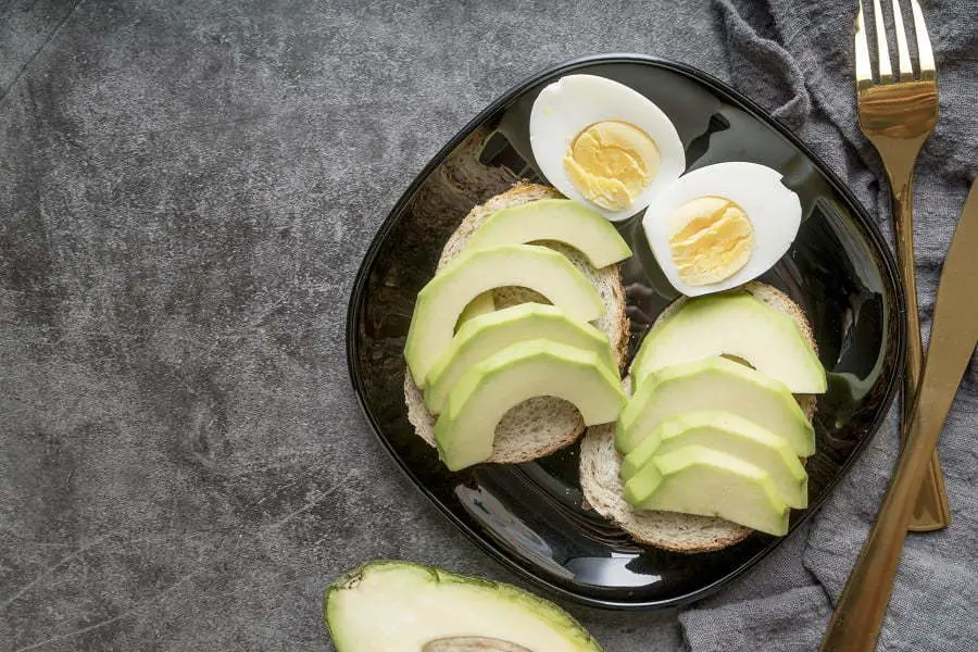 hard boiled eggs and avocado toast