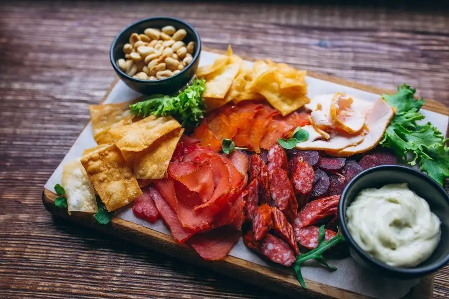 Sliced meat platter