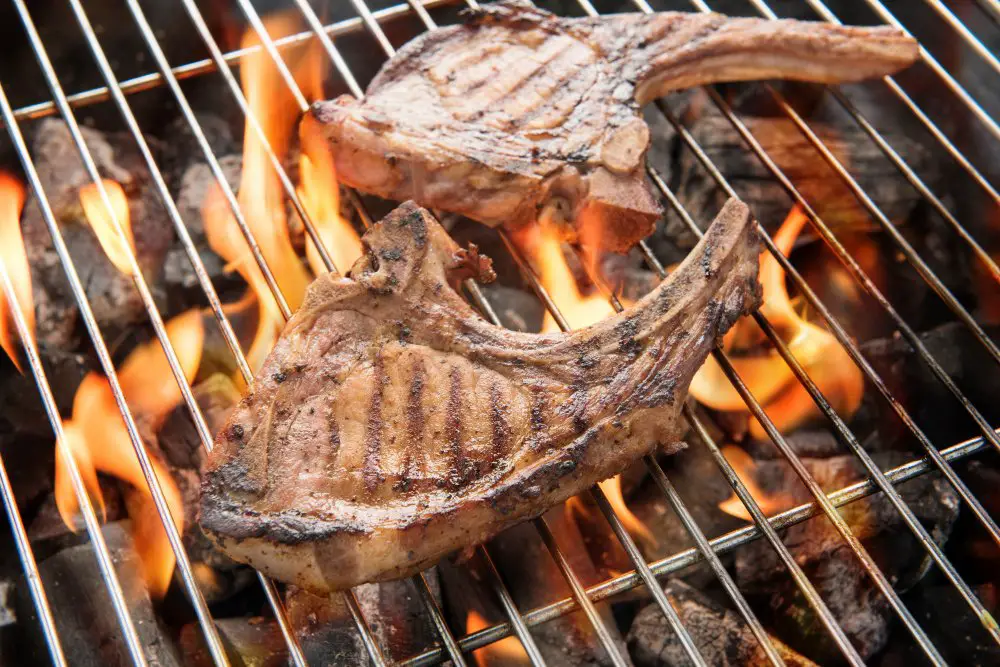 Pork Steaks in grill