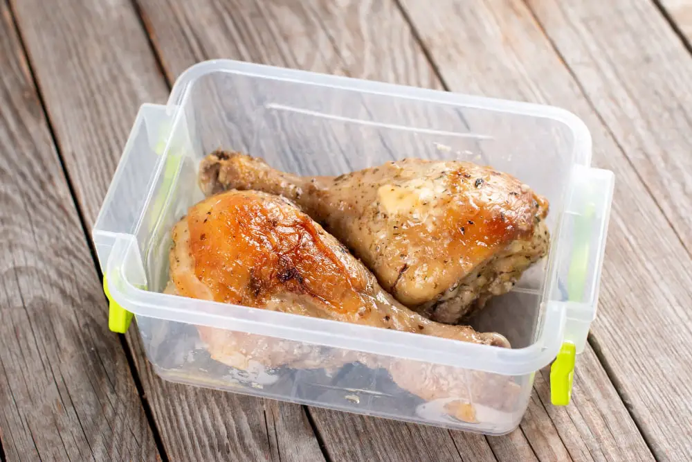 chicken in container