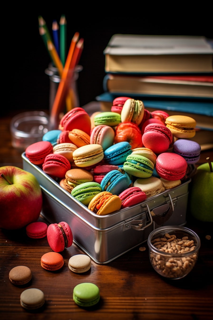 a box of assorted french macarons