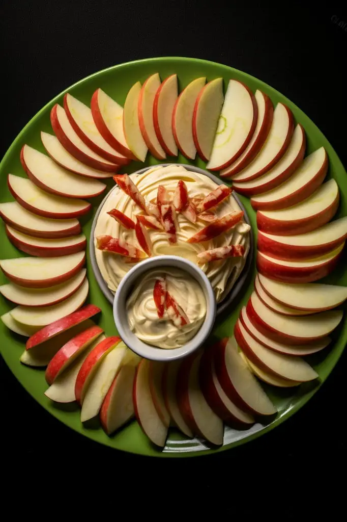 apple slices with dip