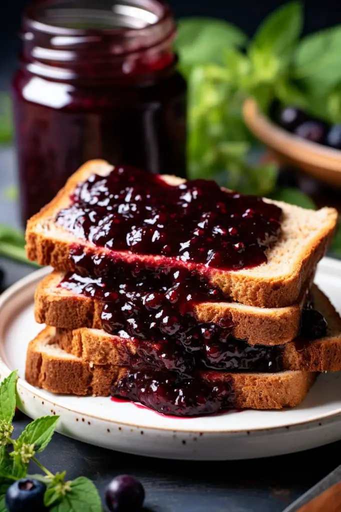blueberry jam toast