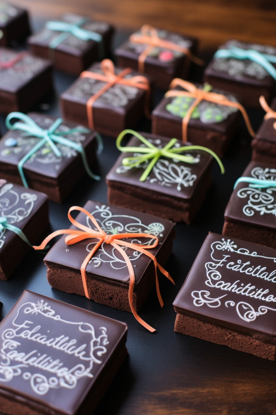 chalkboard message brownies