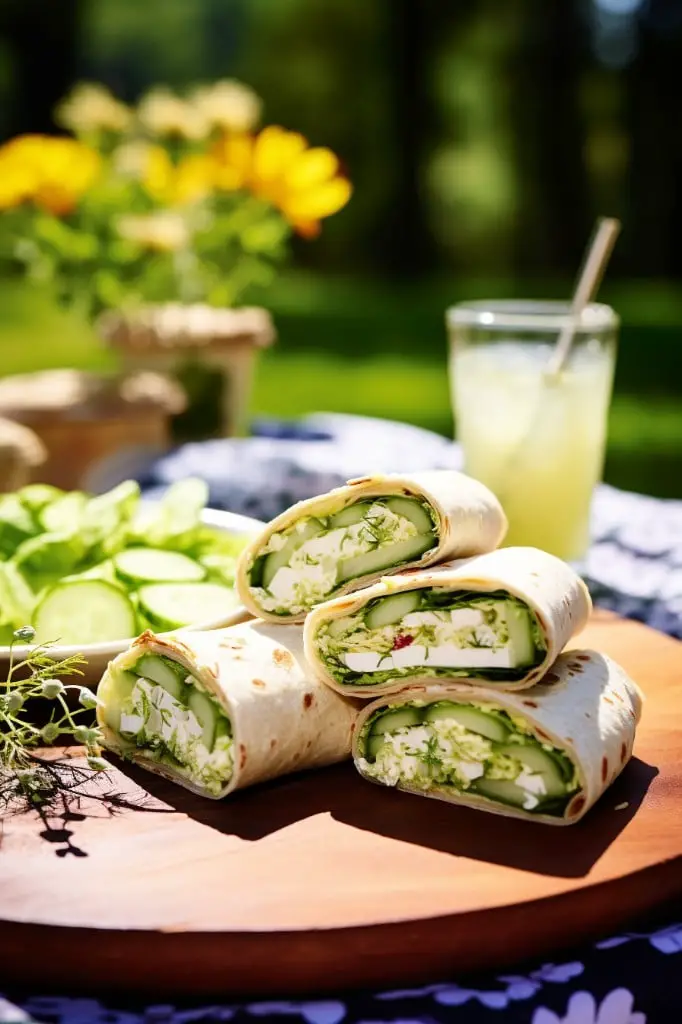 cucumber and feta wraps