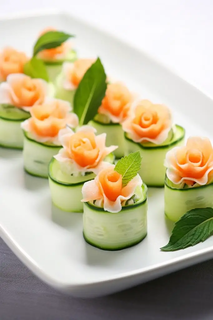 cucumber and salmon canapes