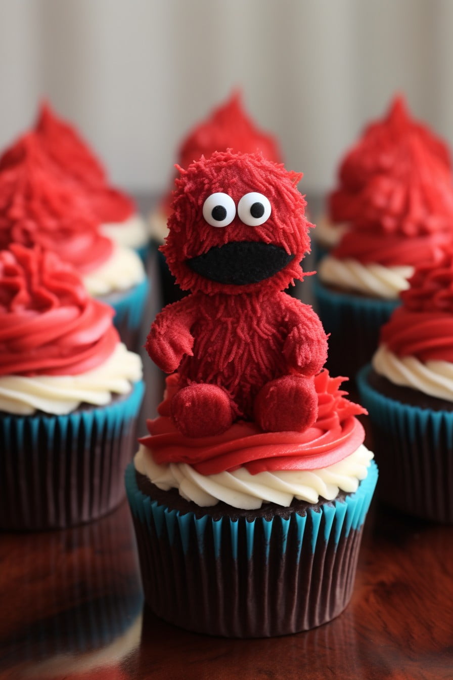 elmo red velvet cupcakes