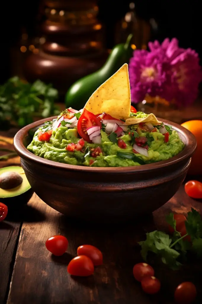 freshly made guacamole and chips