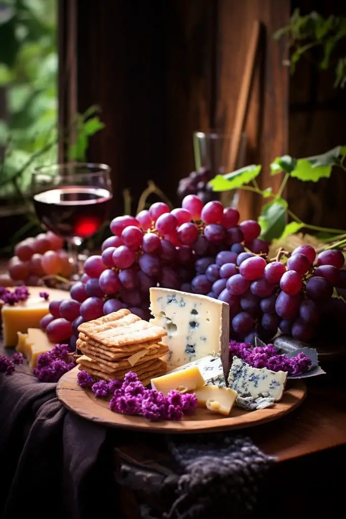 grapes and cheese platter