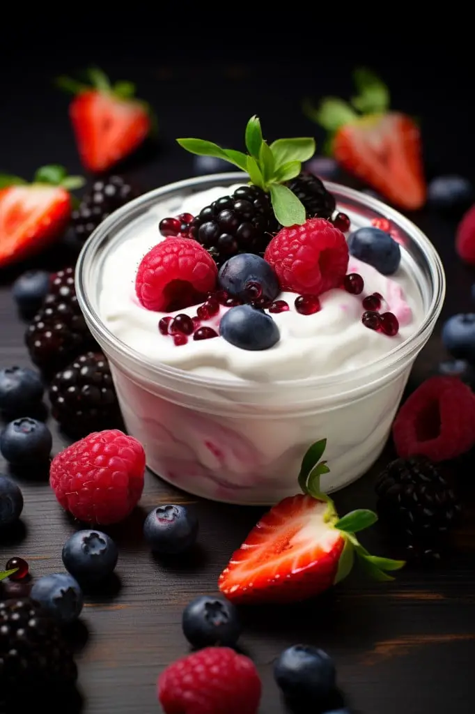 greek yogurt with berries
