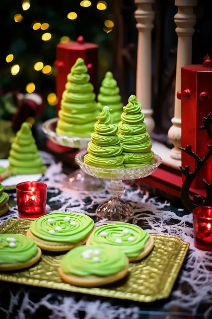 grinch cookies with green icing
