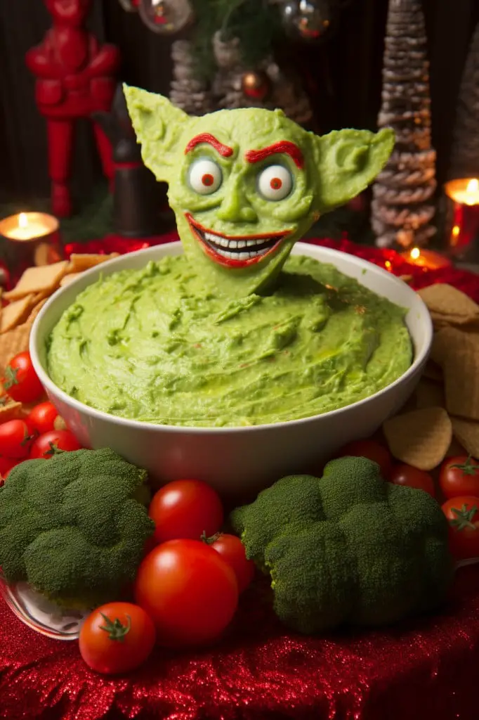 grinch guacamole dip