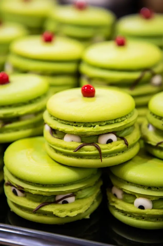 grinch themed sandwich cookies
