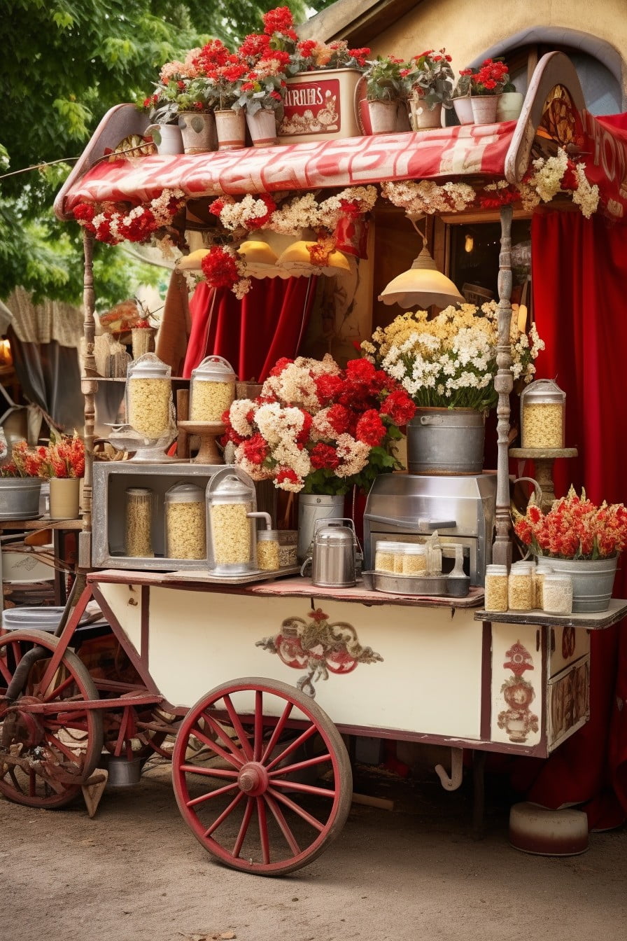 homemade popcorn stand