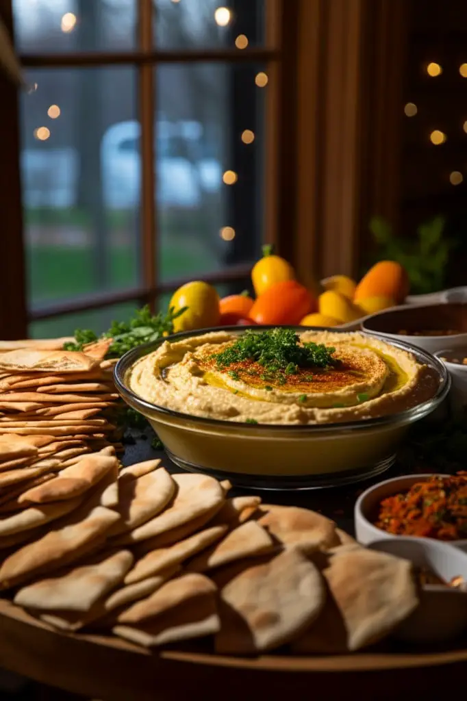 hummus and pita bread