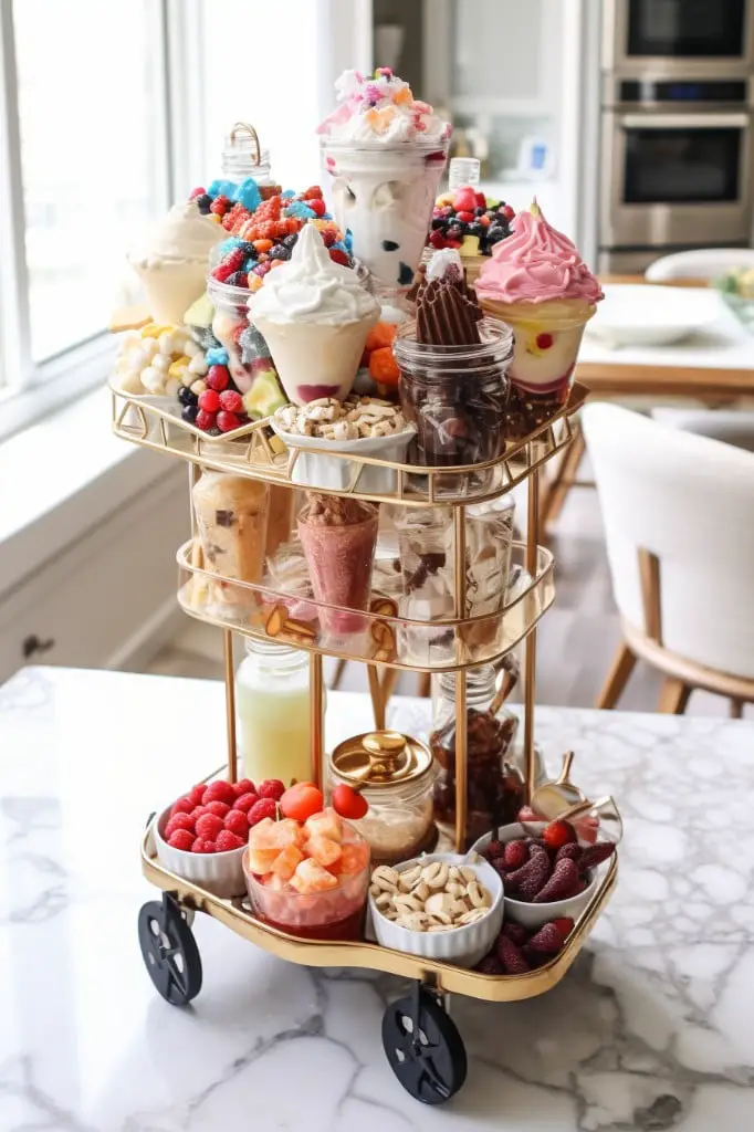 ice cream sundae bar cart