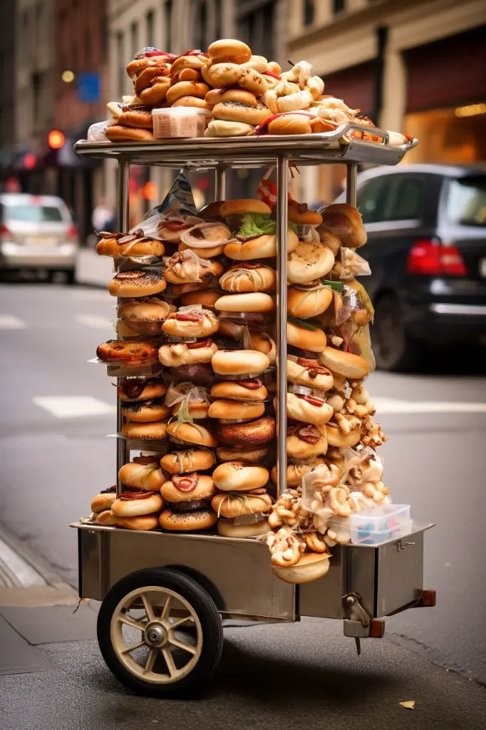 mini bagel cart