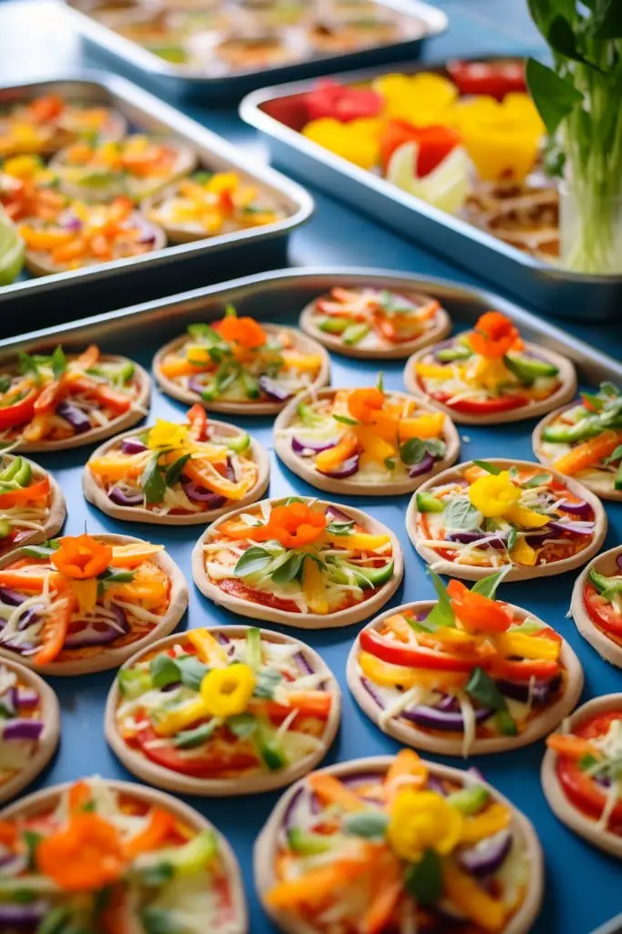 mini pizzas with peppers