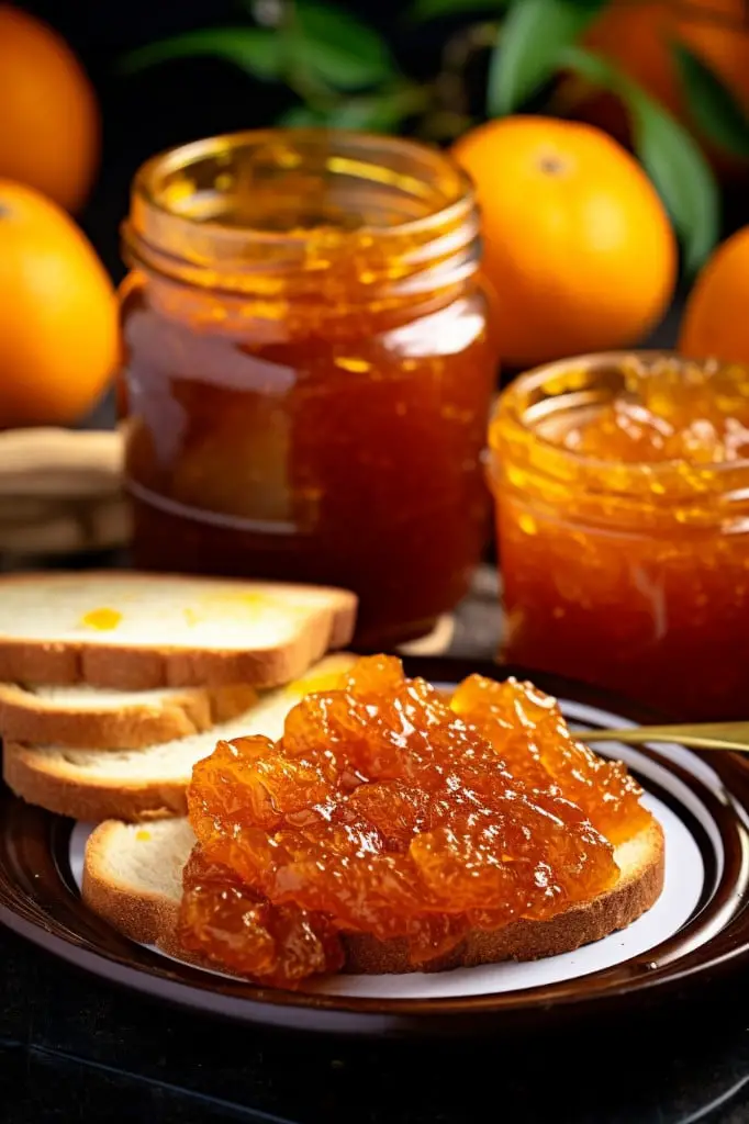 orange marmalade on toast