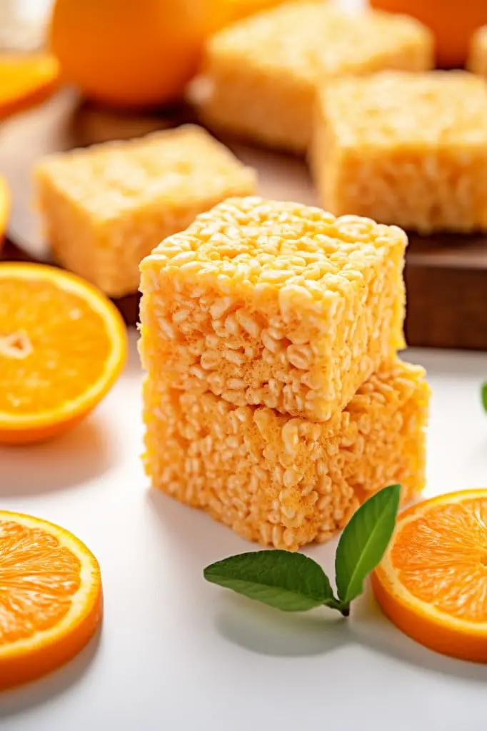 orange rice krispie treats