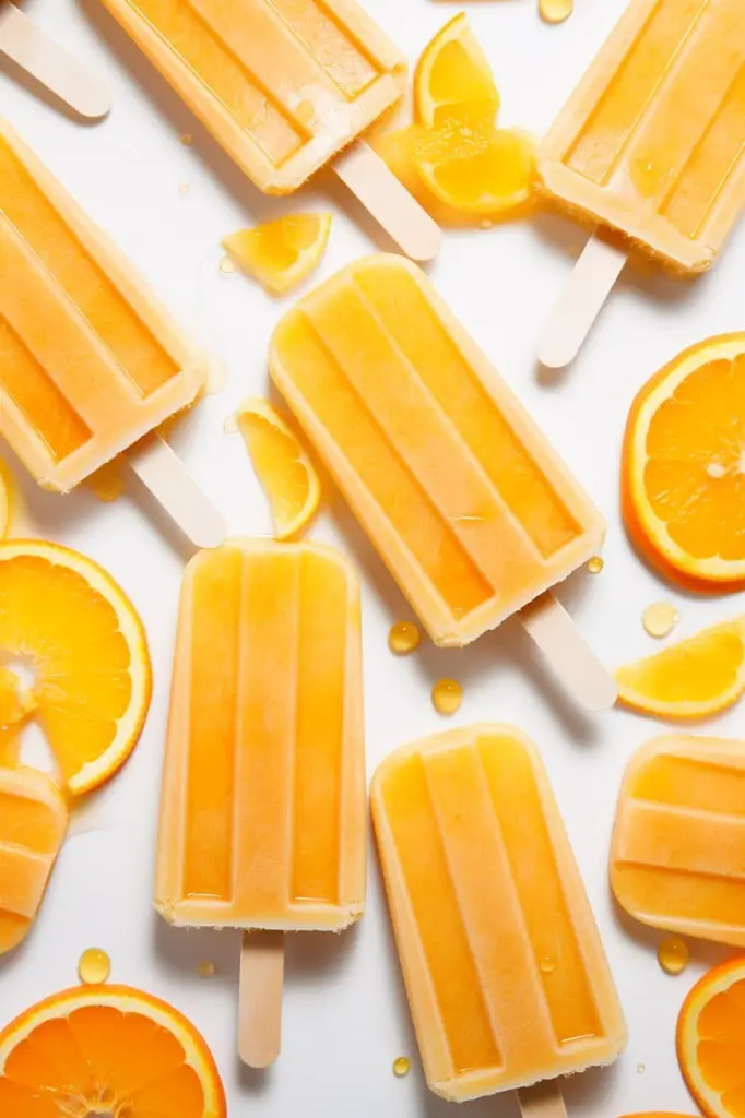 orange sorbet popsicles