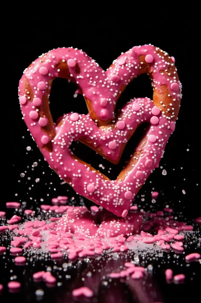pink sprinkled pretzels