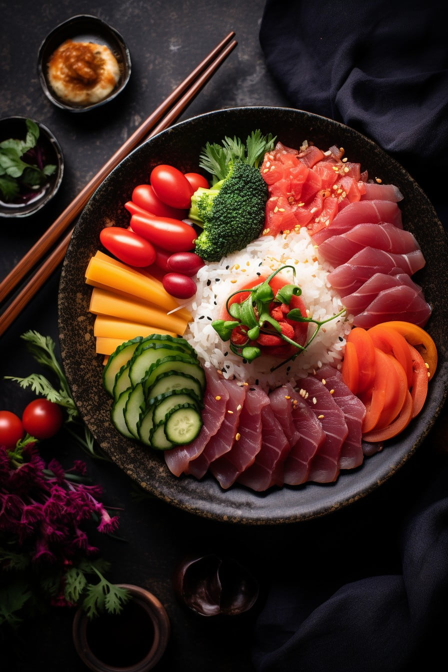 poke bowl with fresh tuna