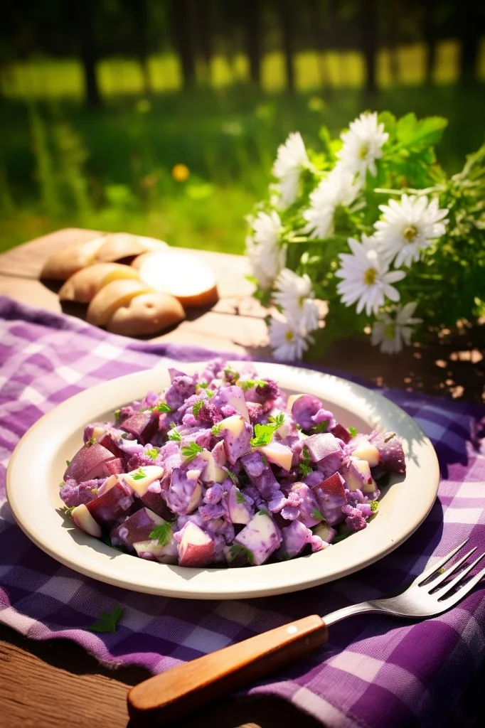 purple potato salad