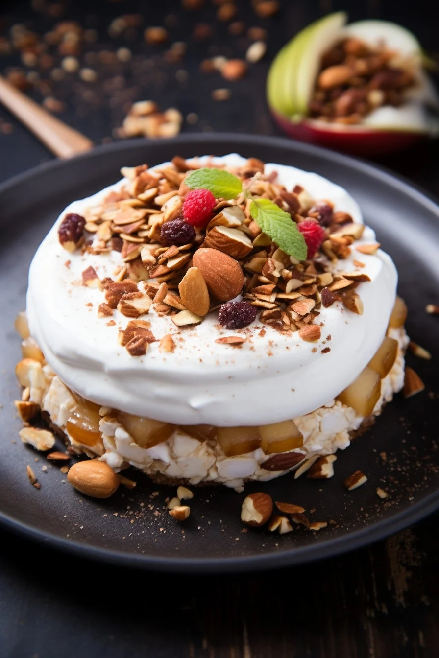 rice cake topped with greek yogurt and granola