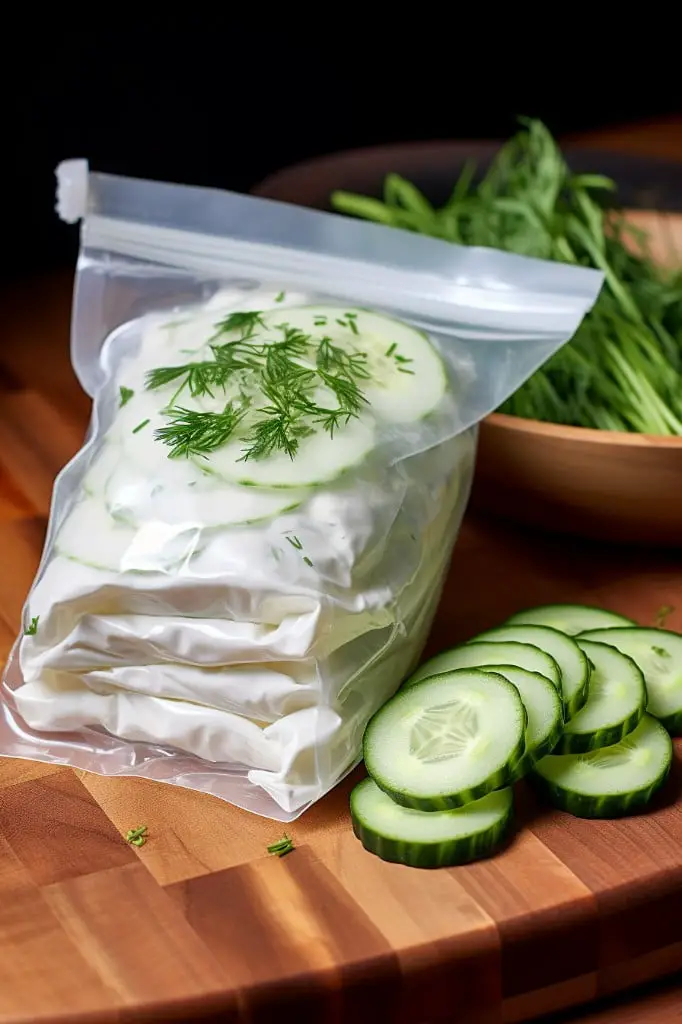 sliced cucumber and ranch dip