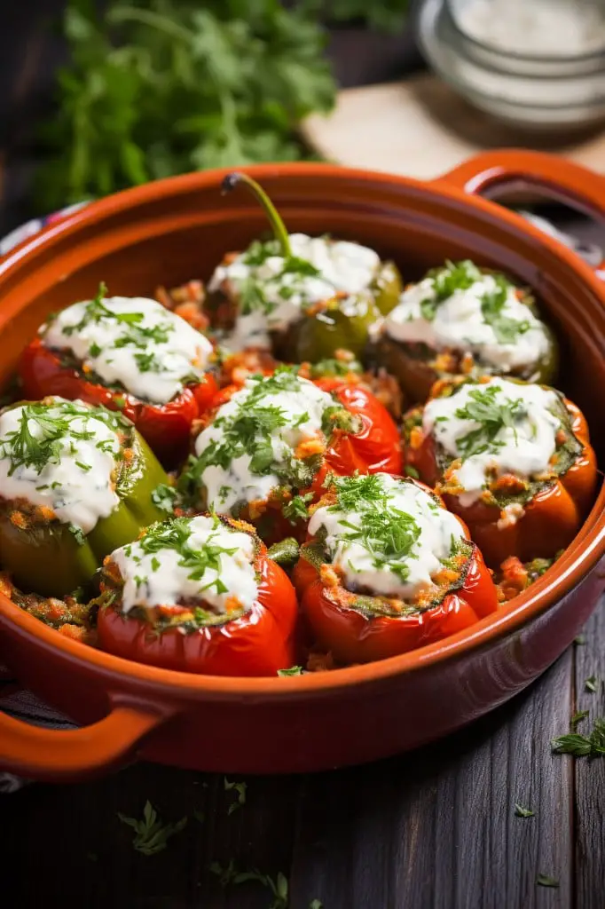 spinach and cottage cheese stuffed peppers