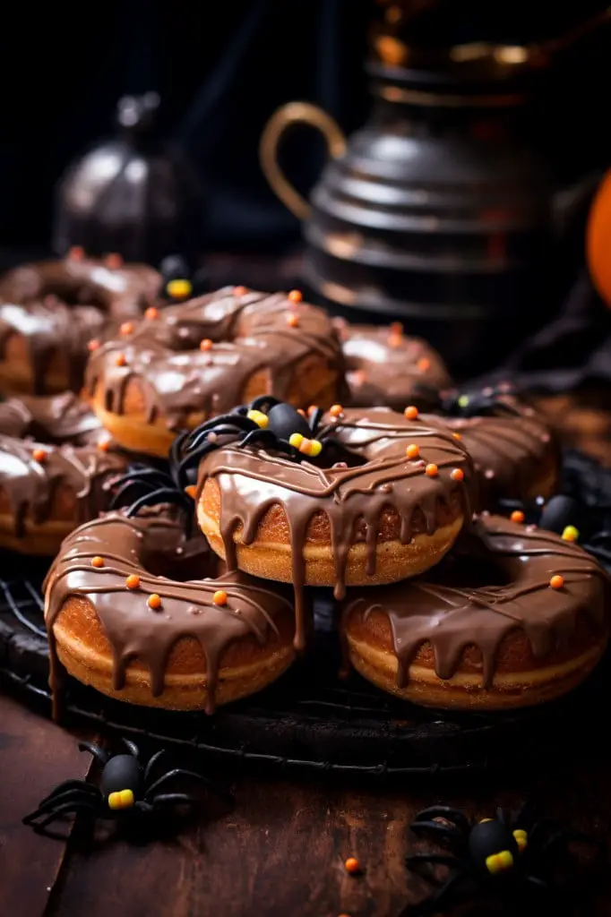 spooky spider donuts