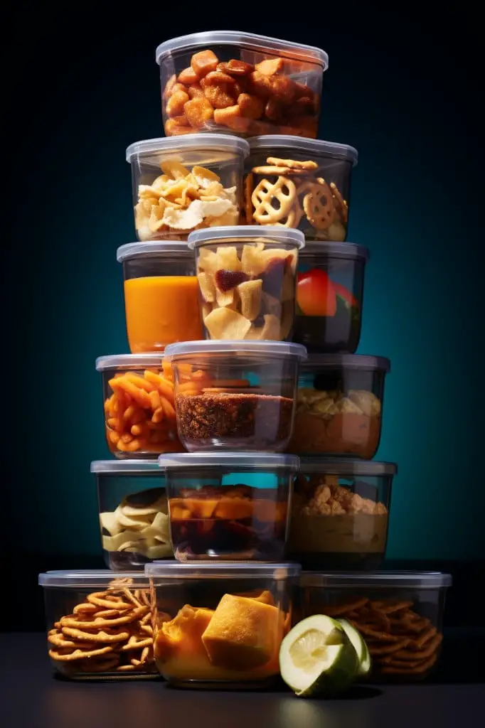 store snacks in stackable containers