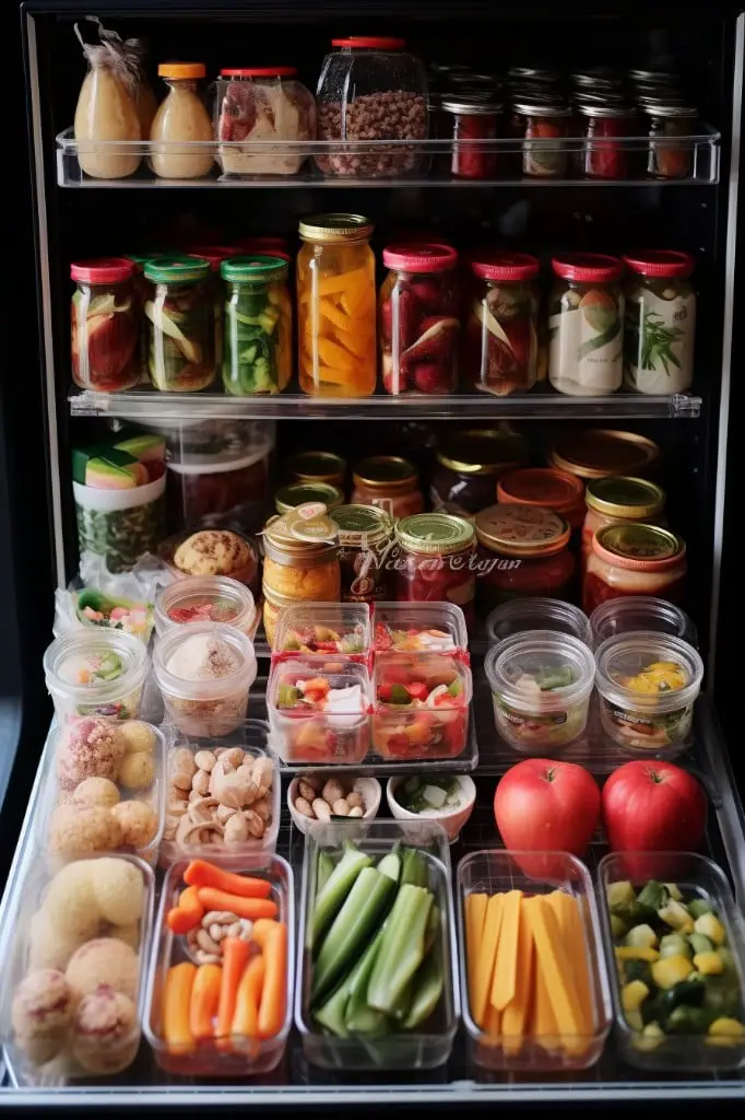 use a fridge organizer for cold snacks