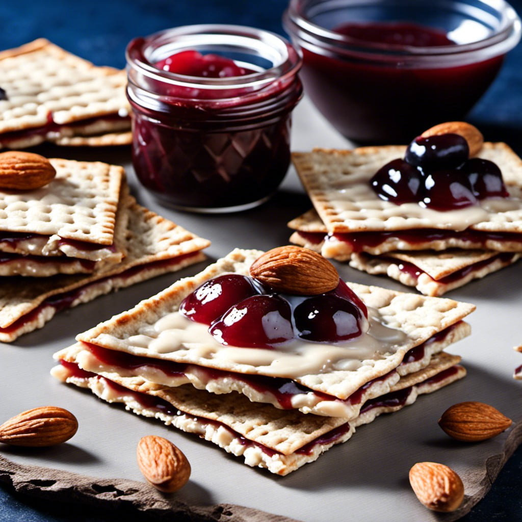 almond butter and jelly matzo