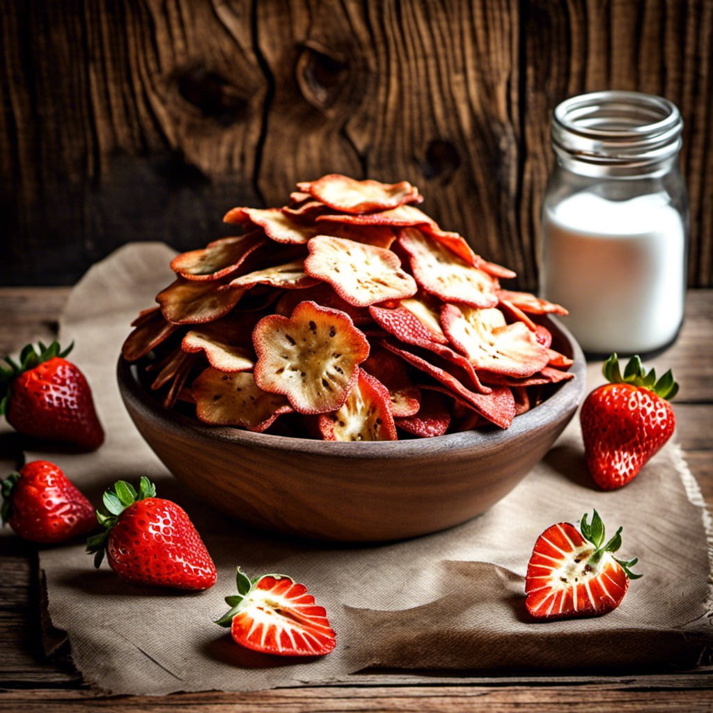 baked strawberry chips