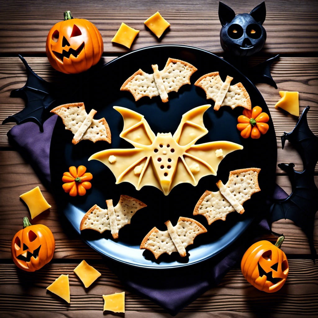 bat shaped cheese and crackers