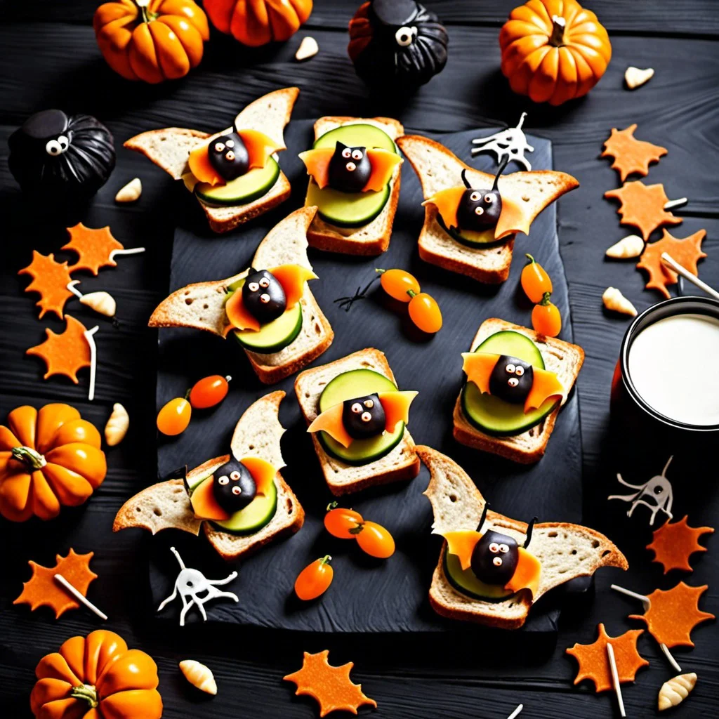 bat shaped sandwiches