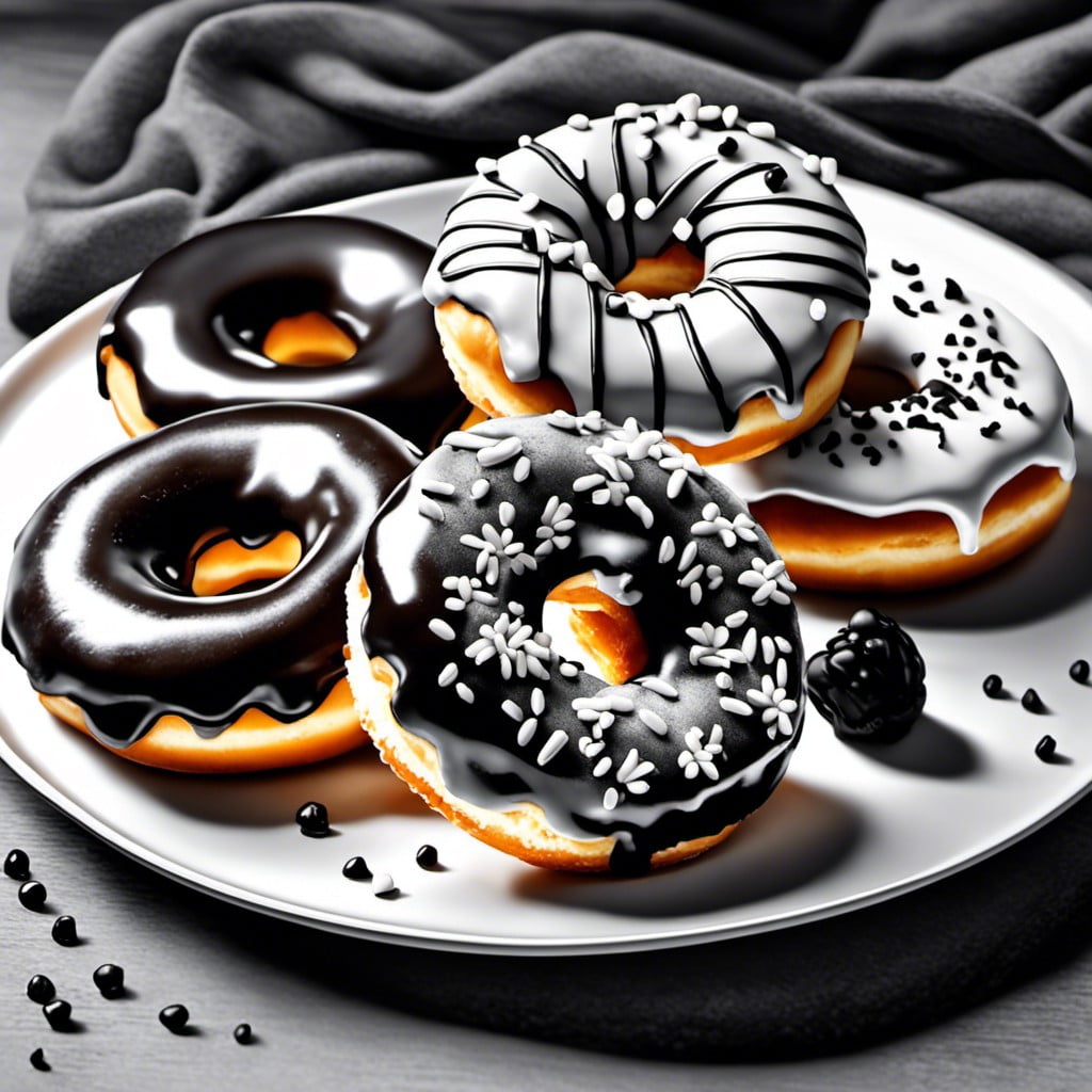 black and white donuts