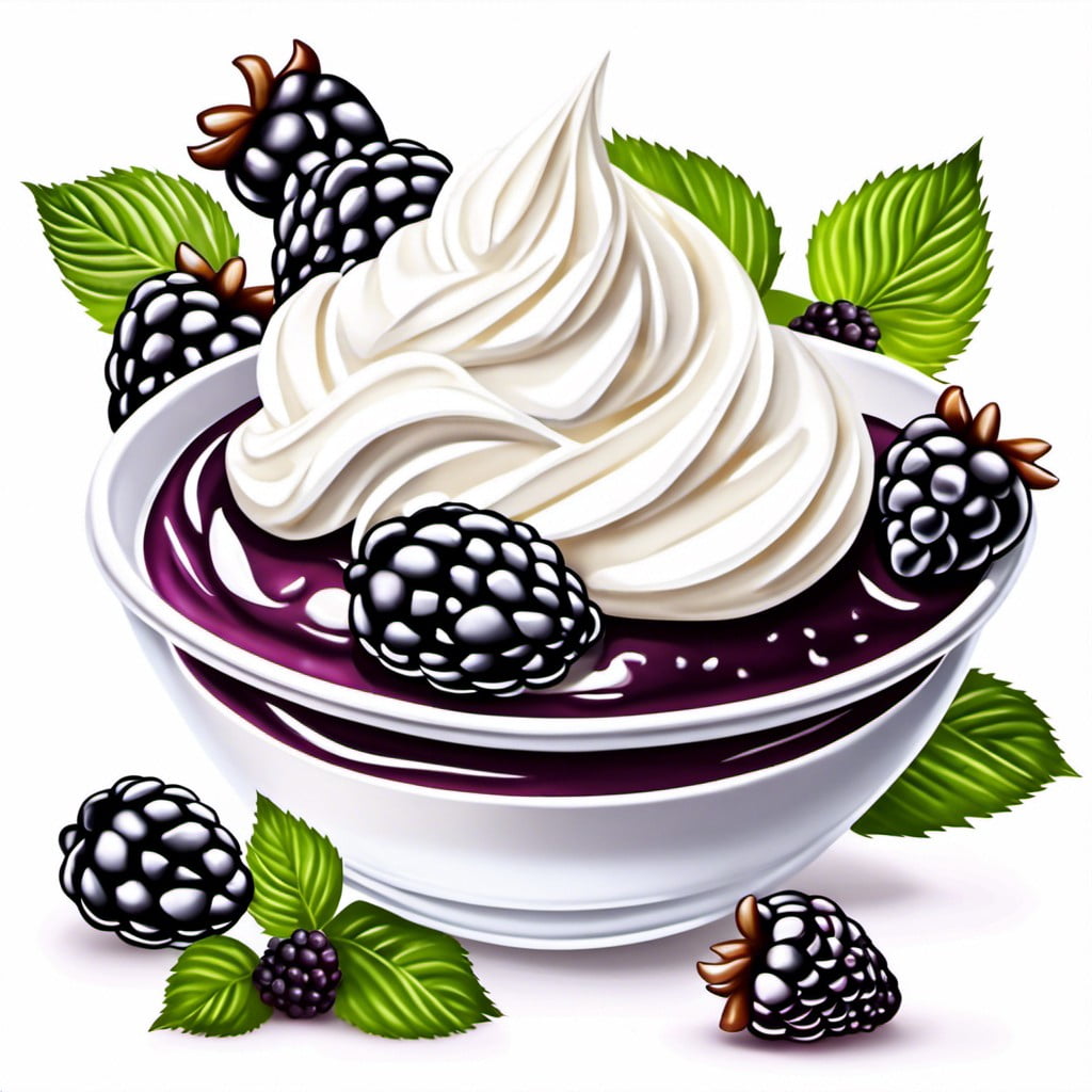 blackberries and whipped cream