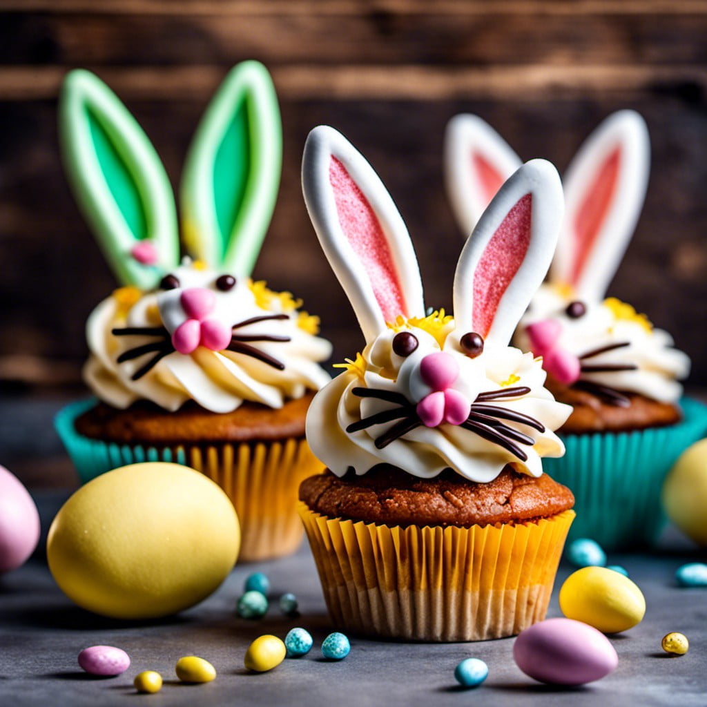 bunny ear cupcakes