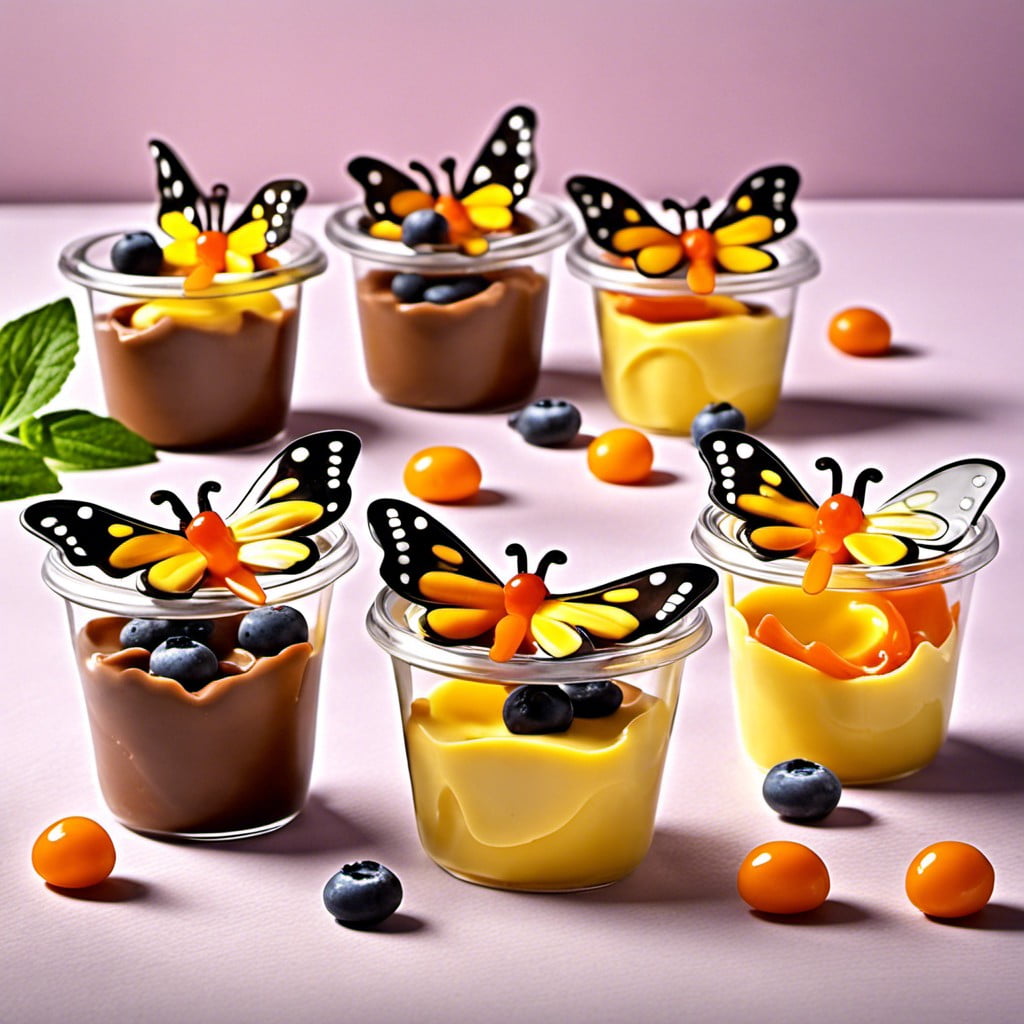 butterfly pudding cups