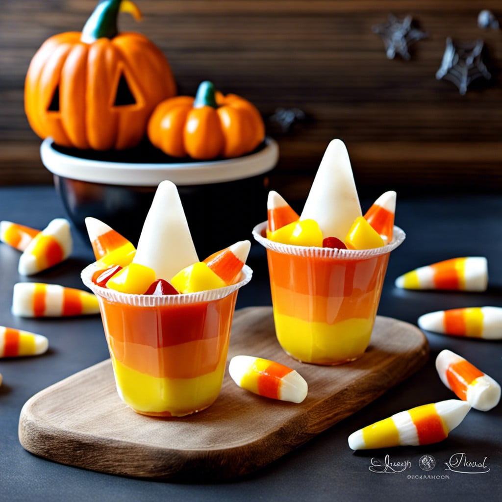 candy corn fruit cups