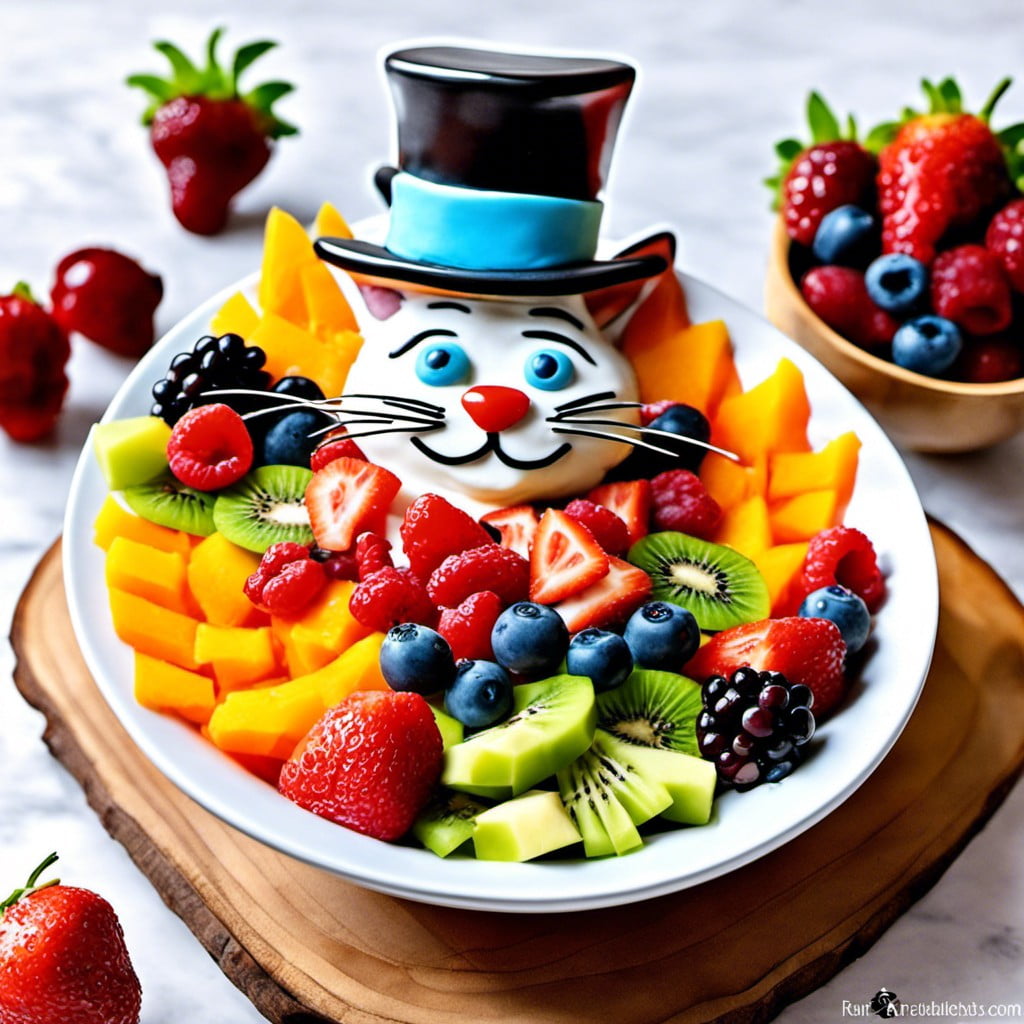 cat in the hat inspired fruit salad