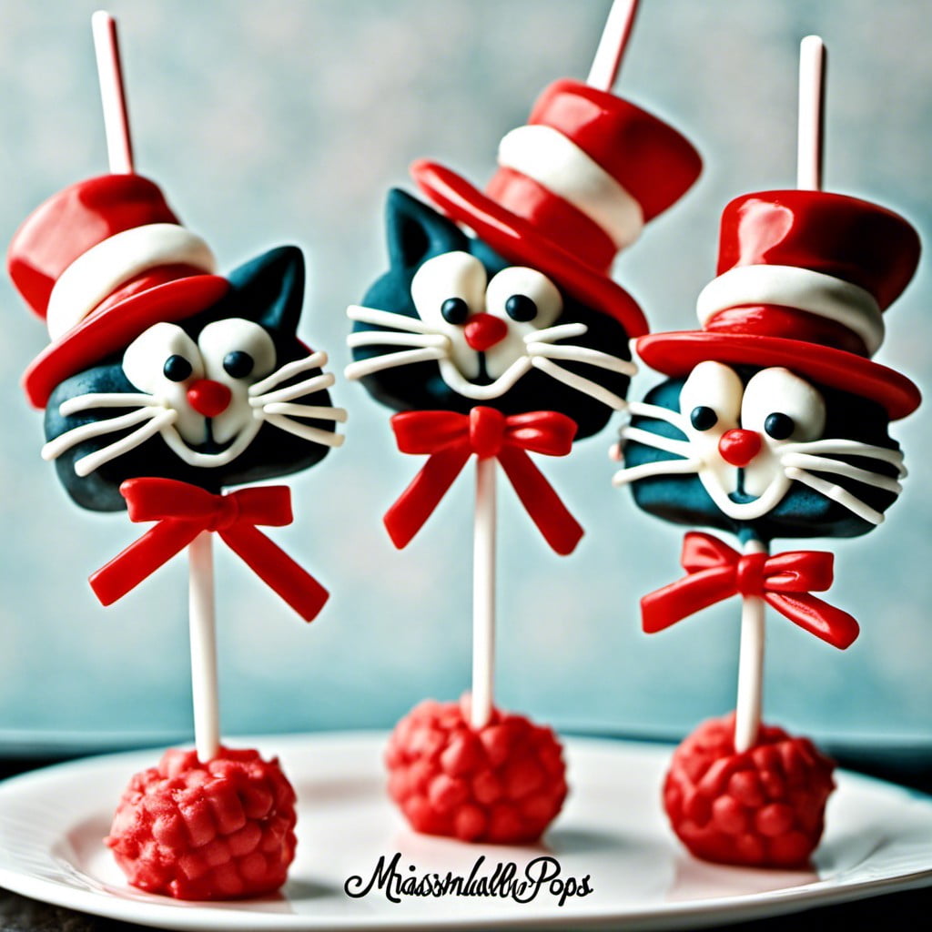 cat in the hat marshmallow pops