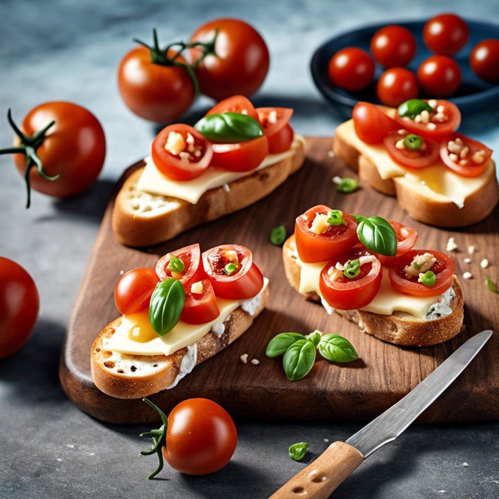 cheese and tomato bruschetta