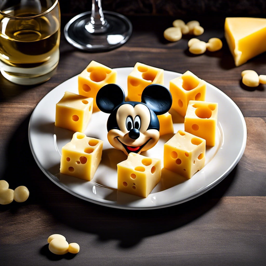cheese cubes in mickey shape