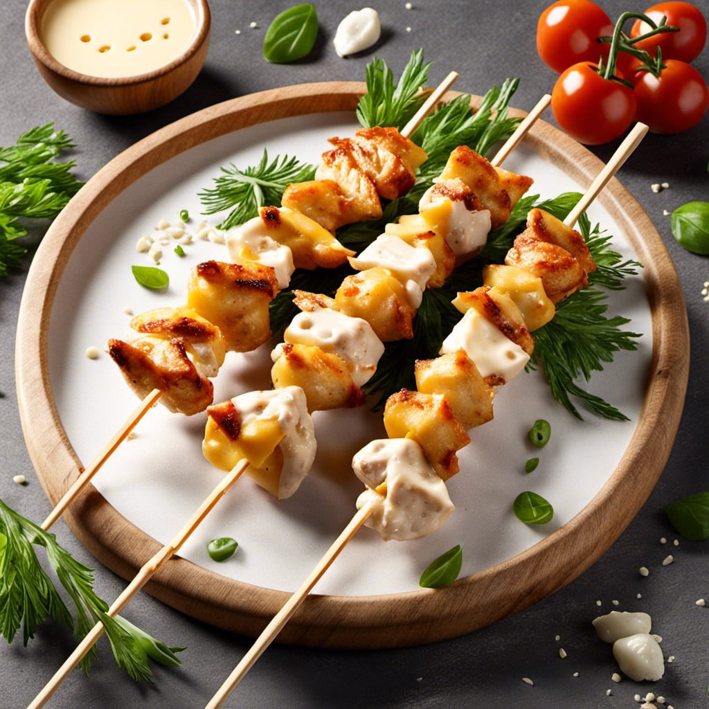 cheesy chicken skewers