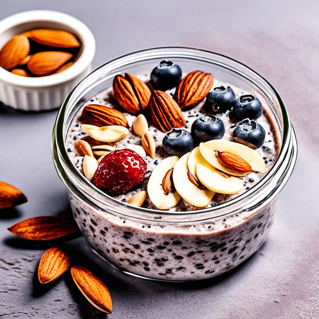 chia pudding with sliced almonds