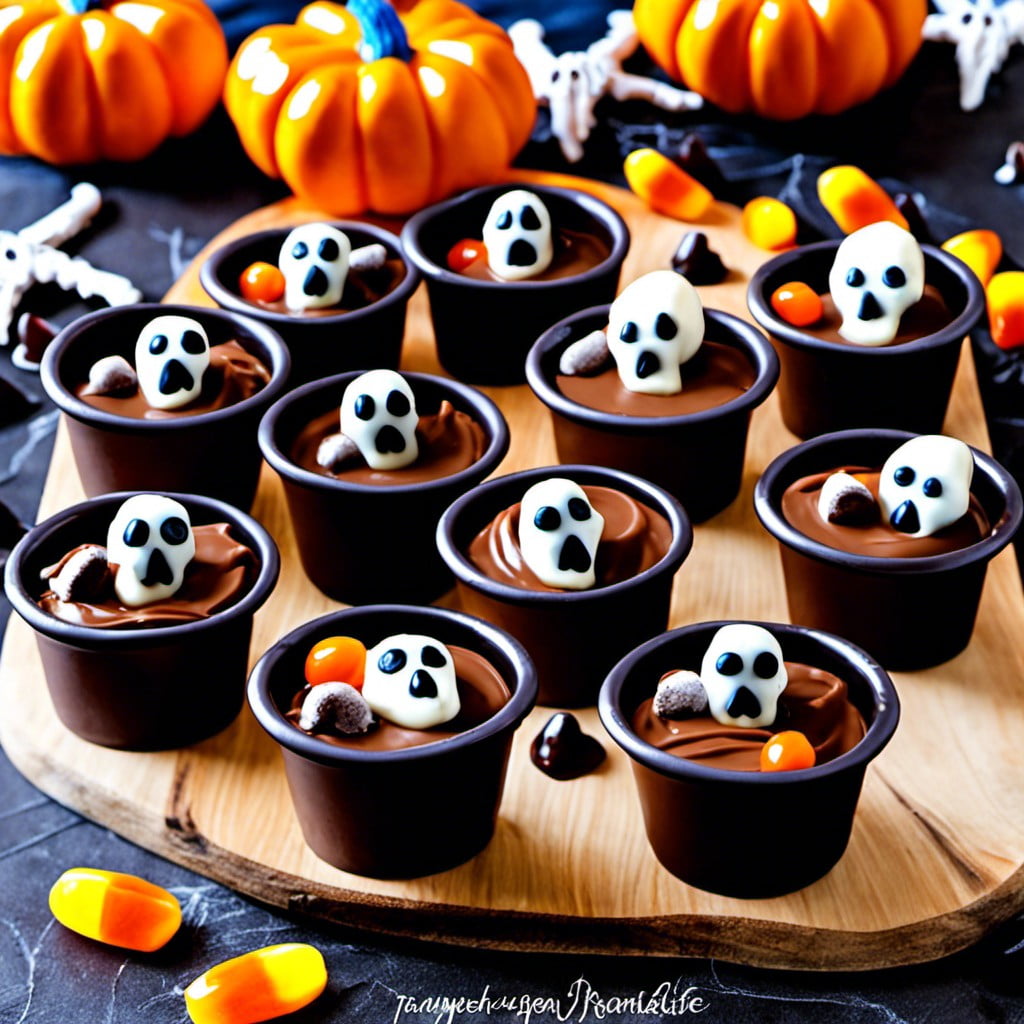chocolate graveyard pudding cups